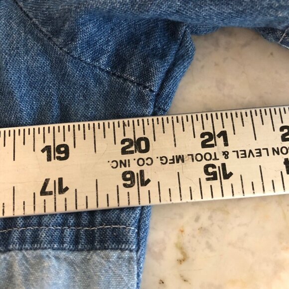 Whimsical Fish Denim Day Dress Women M Maxi Embroider Applique Casual Errand Y2K - Picture 6 of 7